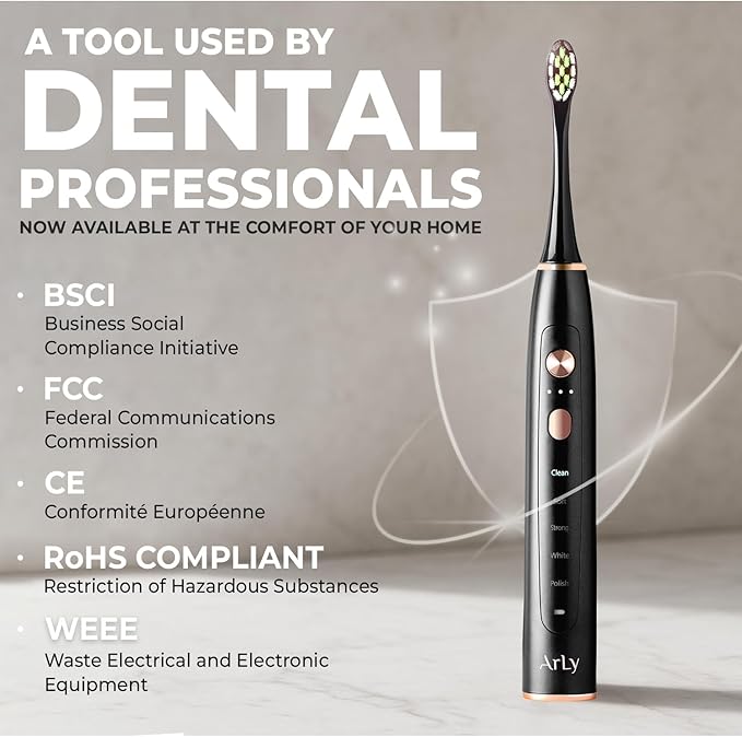 Arly Cam-Brush 1 - Wireless Intraoral Camera &amp Sonic Electric Toothbrush for Adults - Black