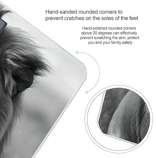 African Lion Black and White Scale for Body Weight Accurate Digital Bathroom Scale Toughened Glass High Precision Scales Smart Weight Scales with Large LCD Backlight Display Weighing Machine
