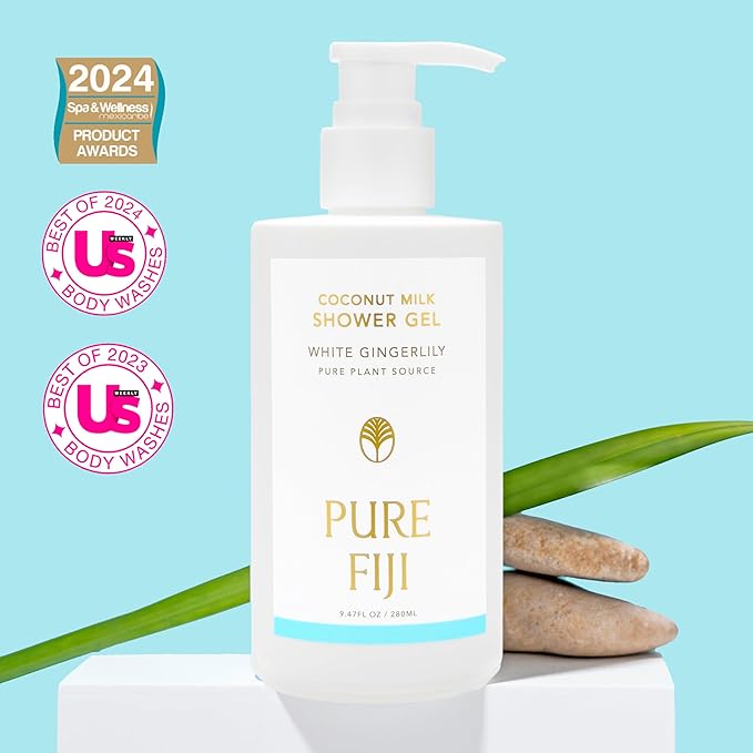 PURE FIJI Coconut Milk Shower Gel White Gingerlily (9.47 Fl. Oz /280ml)
