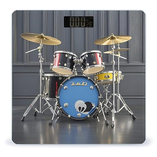 Cool Drum Set Scale for Body Weight Accurate Digital Bathroom Scale Toughened Glass High Precision Scales Smart Weight Scales with Large LCD Backlight Display Weighing Machine