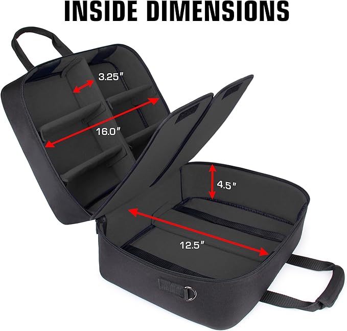 USA Gear Massage Gun Carry Case – Customizable Large Volume Interior Durable Water &amp Scratch Resistant Exterior - Compatible with Theragun Medcursor Flyby Hypervolt Massager Sharper Image et