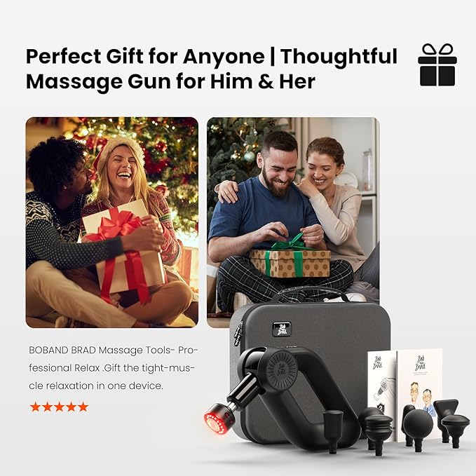 BOB AND BRAD D6 Ultra Massage Gun with Infrared Light Deep Tissue Percussion Massager Gun with 16mm Amplitude Professional Muscle Massager for Athletes Electric Handheld Massager