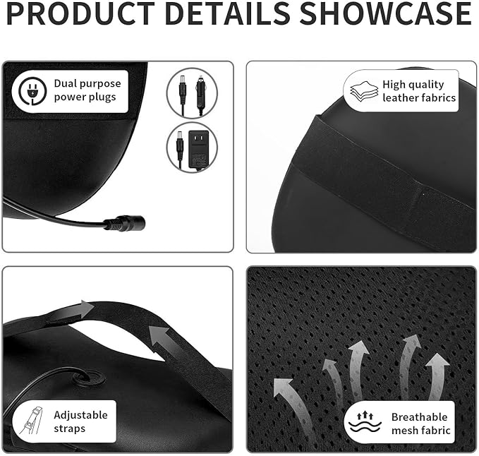 Back Massager Shiatsu Neck Massager with Heat Electric Back Massager for Shoulder Back Leg Deep Tissue Kneading Massage to Relief Muscles Massage Pillow for Mom/Dad/Women/Men