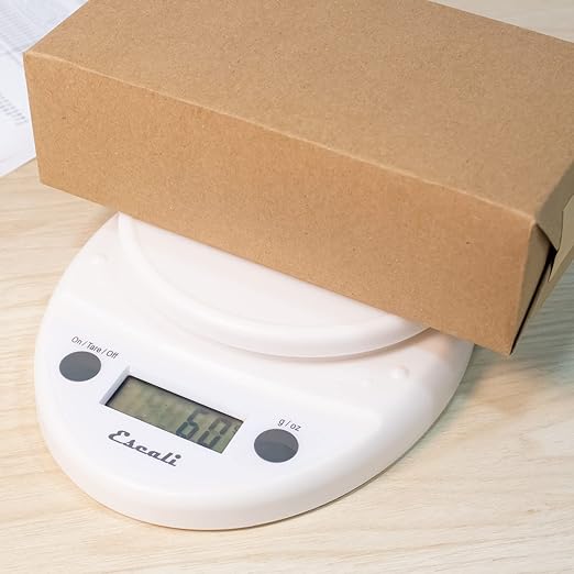Escali Primo Digital Food Scale Multi-Functional Kitchen Scale and Baking Scale for Precise Weight Measuring and Portion Control 8.5 x 6 x 1.5 inches White