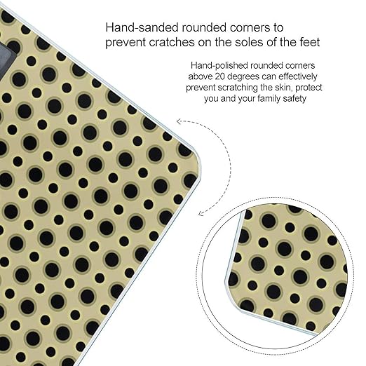 Digital Glass Polka Dot Tan BlackBathroom Scale Scale for Body Weight Digital Bathroom Weighing Machine Battery Powered Measures Weight Up to 400 Lb Capacity