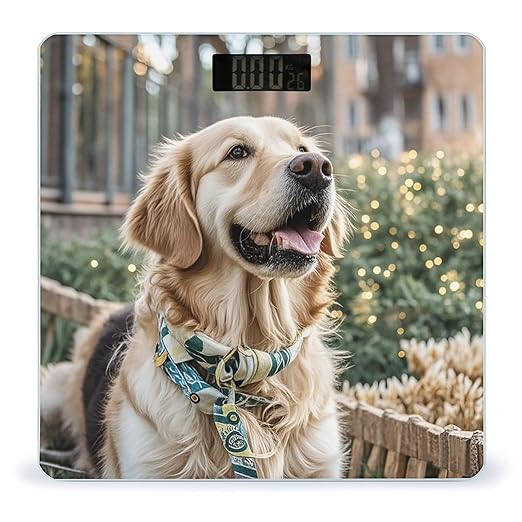 Golden Retriever Dog Scale for Body Weight Accurate Digital Bathroom Scale Toughened Glass High Precision Scales Smart Weight Scales with Large LCD Backlight Display Weighing Machine
