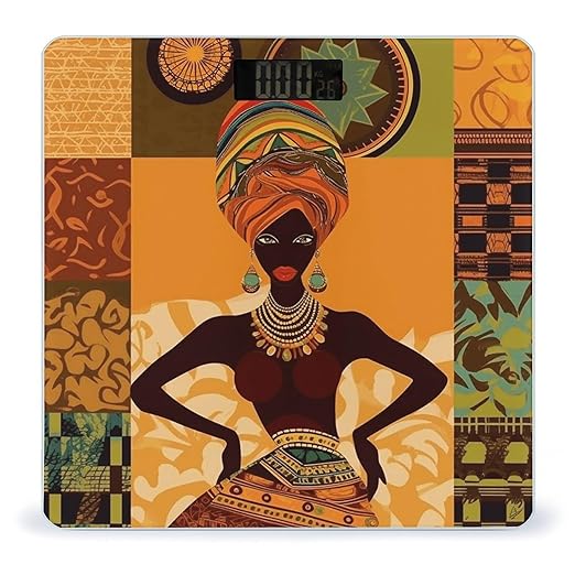 African Woman Weight Scale Large Bathroom Scales Digital Weight with Bright LED Display Non Slip Automatic Weighing Scale Fashion Weighing Machine for Body