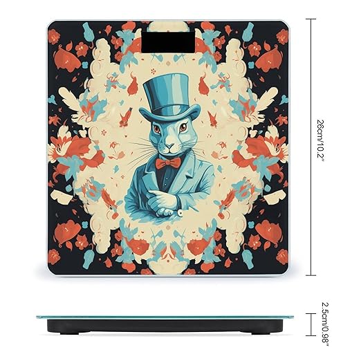 Magician Rabbit Bathroom Scale for Body Weight Bathroom Weighing Scale with Backlit LCD Display Highly Accurate Measures Weight Up to 180kg