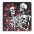 Rose and Skeleton Scale for Body Weight Anti-Slip Sturdy Tempered Glass Weighing Machine Highly Digital Accurate Bright LCD Bathroom Scale for Household Gift