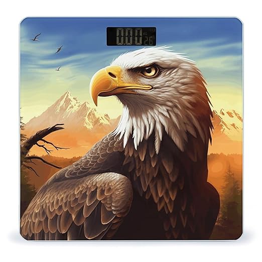 Eagle Bathroom Scale Large LCD Backlight Display Digital Scale Rounded Corners Body Scales Automatic Power On/Off Bathroom Scales for Home Bedrooms