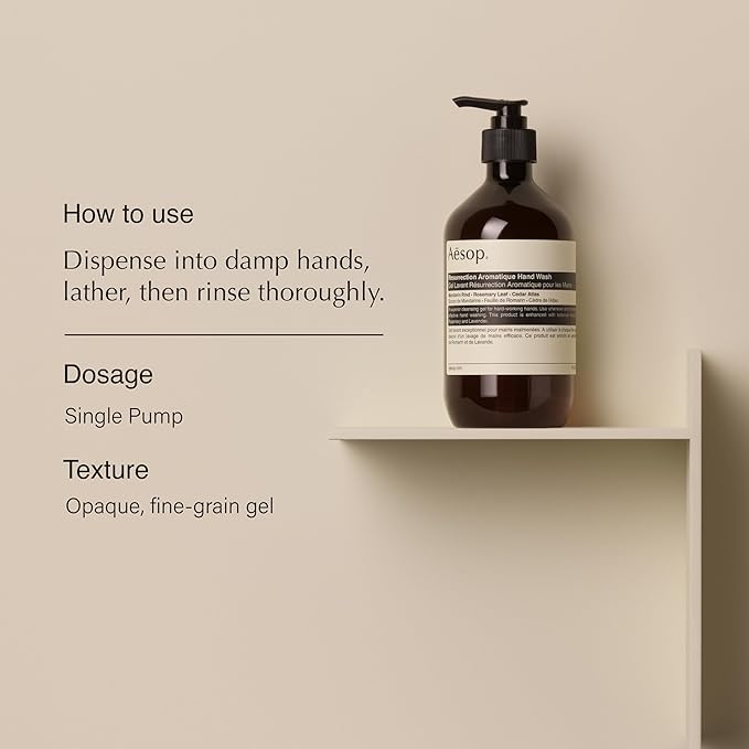 Aesop Hand + Body Wash Set | Resurrection Hand Wash + Reverence Hand Wash (16.9 oz each) + A Rose By Any Other Name Body Cleanser (16.9 oz) | Set of 3