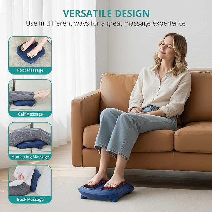 Nekteck Foot Massager with Heat Shiatsu Foot Massager for Neuropathy Plantar Fasciitis Electric Heated Foot Massage Machine for Pain Relief and Circulation Gifts for Man Woman Her Him Birthday