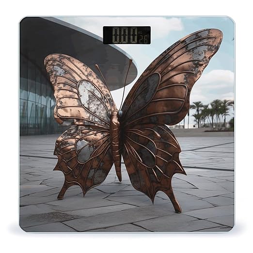 Mechanical Butterfly Scale for Body Weight Anti-Slip Tempered Glass Digital Bathroom Scales Clear LCD Display Weighing Scale Safe Rounded Corners Smart Scales