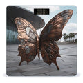 Mechanical Butterfly Scale for Body Weight Anti-Slip Tempered Glass Digital Bathroom Scales Clear LCD Display Weighing Scale Safe Rounded Corners Smart Scales