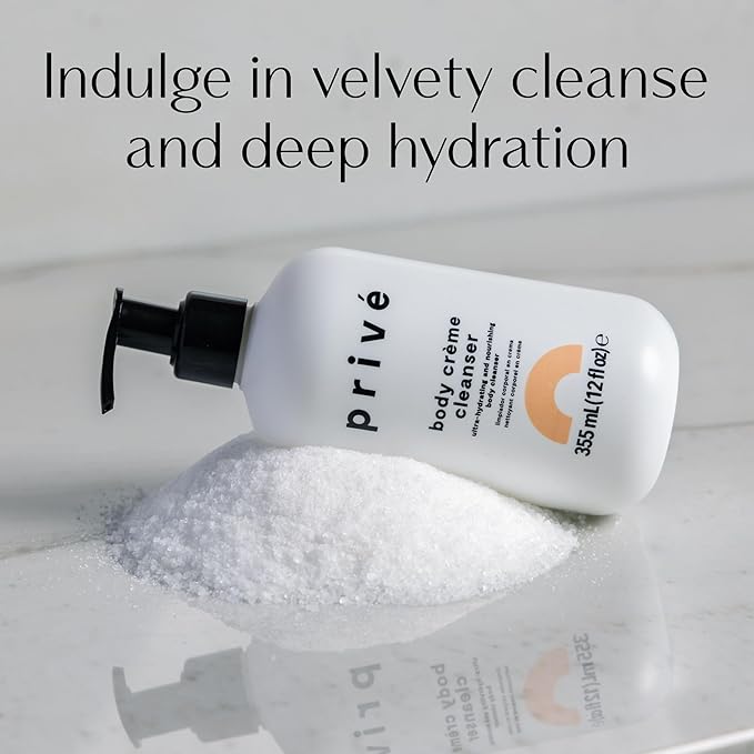 Privé Ultra-Hydrating Body Creme Cleanser - for Dry Skin Moisturizing Cleanser - Gentle Every Day Spa-Like Indulgence - Suitable for Sensitive Skin - 12 fl oz
