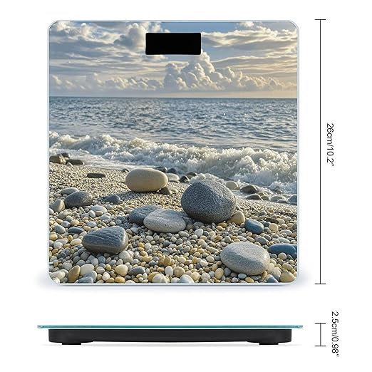 Stones on Beach Scale for Body Weight Digital Bathroom Scale Accurate Smart Weight Scales with Large Display Weighing Machine High Precision Scales
