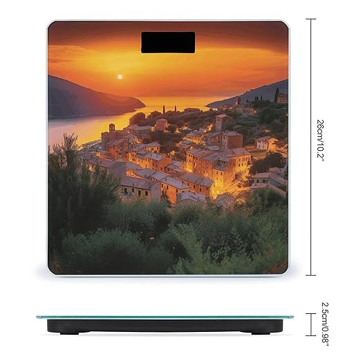 Digital Bathroom Scale for Body Weight Scale with Bright LCD Display High Accuracy Step-On Technology Auto On/Off Italian Sunset Digital Scales 400 Lbs /180kg