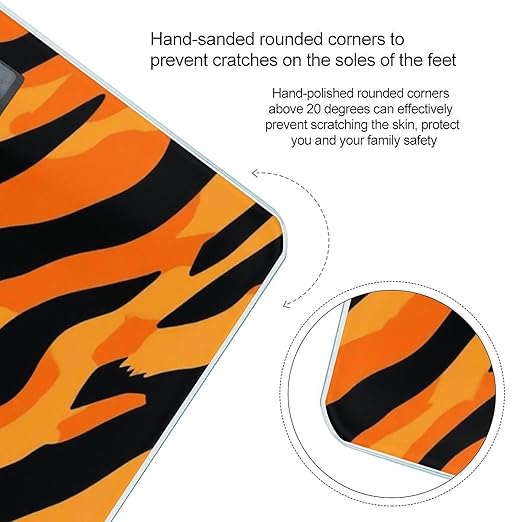 Digital Bathroom Weighing Scale Energy Saving Scale Smart Scale for Body Weight Cool Animal Print Tiger Stripes