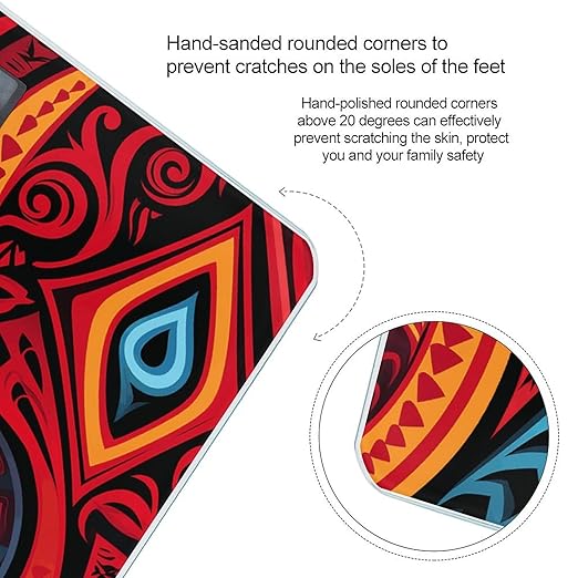 Digital Bathroom Scale for Body Weight Scale with Bright LCD Display High Accuracy Step-On Technology Auto On/Off Abstract Tribal Pattern Digital Scales 400 Lbs /180kg