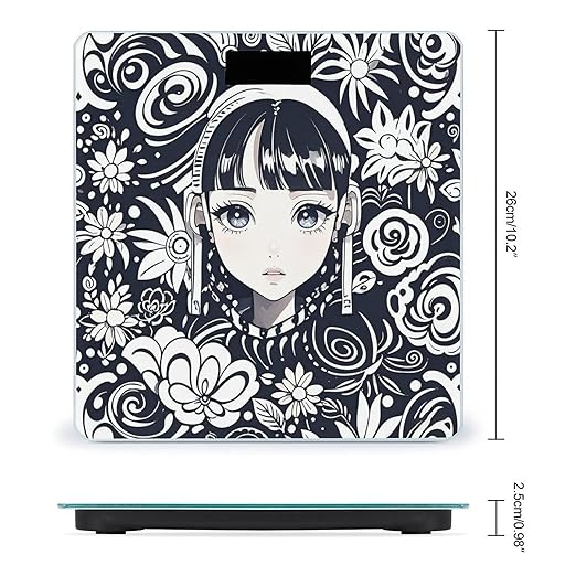 Ink Style Pattern Scale for Body Weight Smart Scales Digital Bathroom Scale High Precision Weighing Scales with Large Display Weighing Machine for People