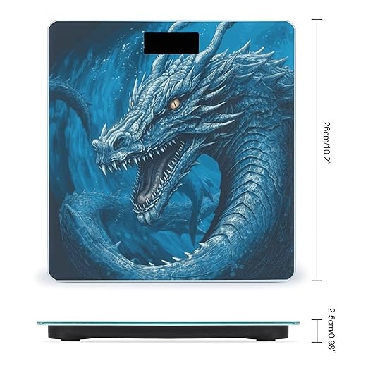 Dragon Cool Blue Bathroom Scale for Body Weight Bathroom Weighing Scale with Backlit LCD Display Highly Accurate Measures Weight Up to 180kg