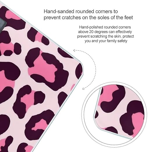 Men's Fashion Automatic Switch Digital Bathroom Weighing Scale Smart Scale Cheetah Leopard Print Floral Pink