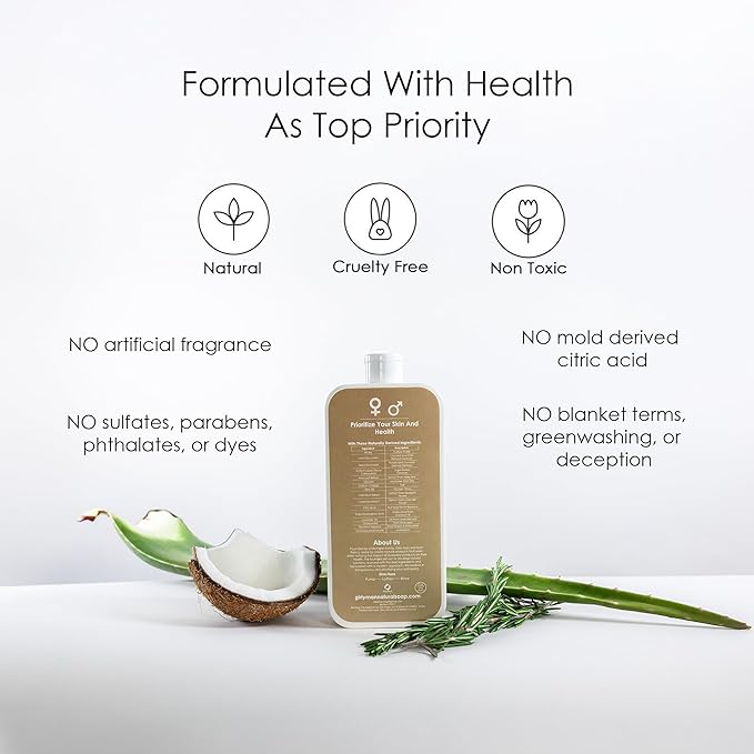 GirlyMan Natural Body Wash - Made with Olive Oil &amp Aloe Extract No Artificial Fragrance PH Balanced Gentle Formula Nourishing Ingredients Family Owned (Lavender)