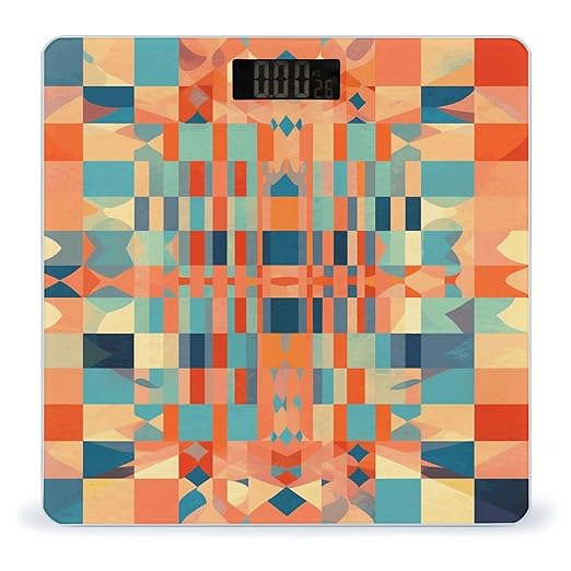 Light Colored Pattern Bathroom Scale for Body Weight Bathroom Weighing Scale with Backlit LCD Display Highly Accurate Measures Weight Up to 180kg