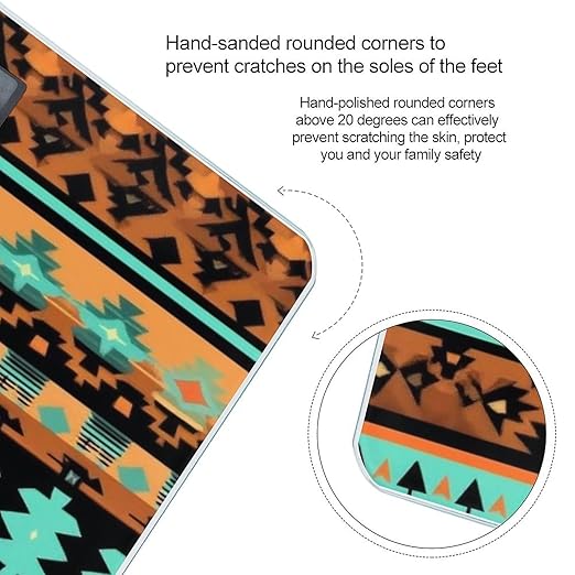Smart Scale for Body Weight Digital Bathroom Weighing Scale Energy Saving Scale Geometric Ethnic Tribal Navajo Aztec