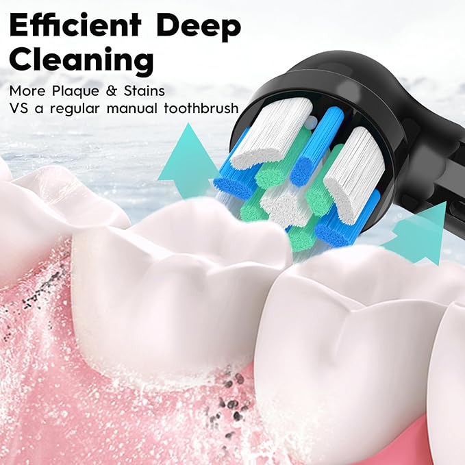 Toothbrush Head Compatible with iO 2 3 4 5 6 7 8 9 10 Series6PCSBlack