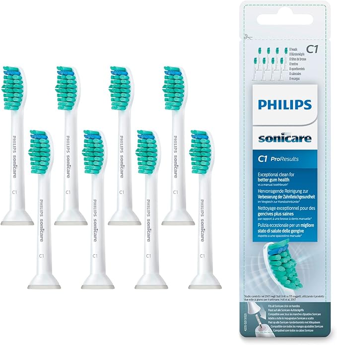 Philips Sonicare ProResults Brush Heads (Fit All Philips Sonicare Handles) 8 Pack - HX6018/26