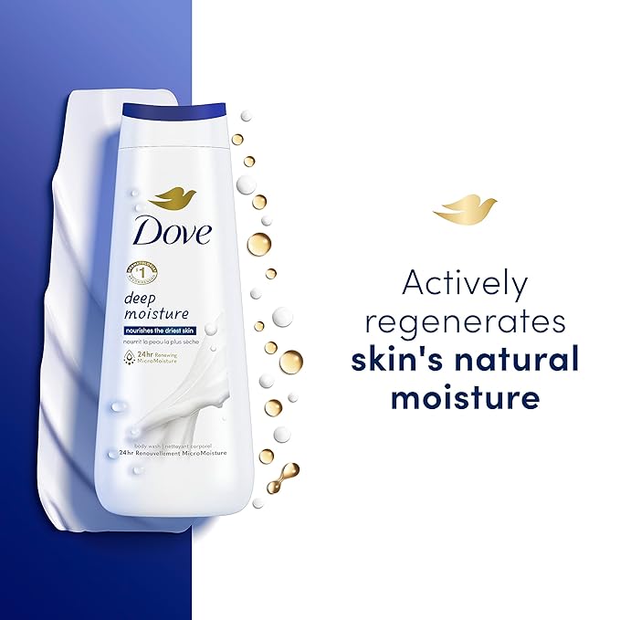 Dove Body Wash Deep Moisture Sensitive Skin Cucumber and Green Tea Shea Butter and Vanilla Collection with Pump Deep Moisture 30.6 oz Moisturizing Skin Cleansers