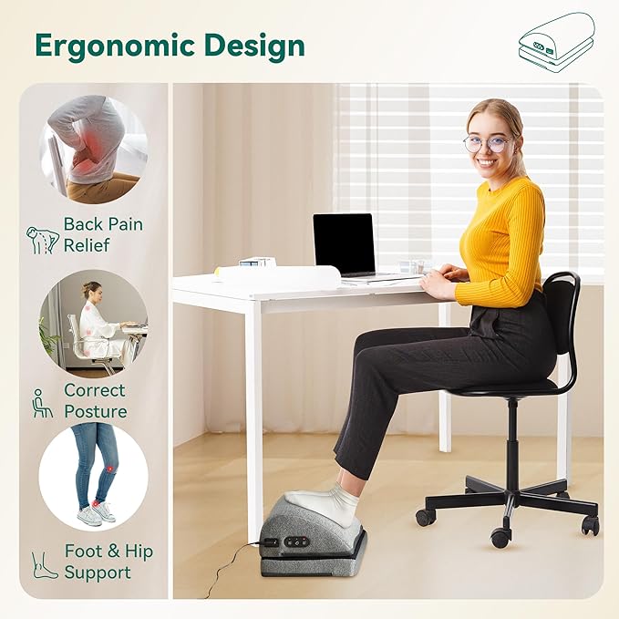 Snailax Hand Massager with Heat &amp Foot Rest Under Desk at Work