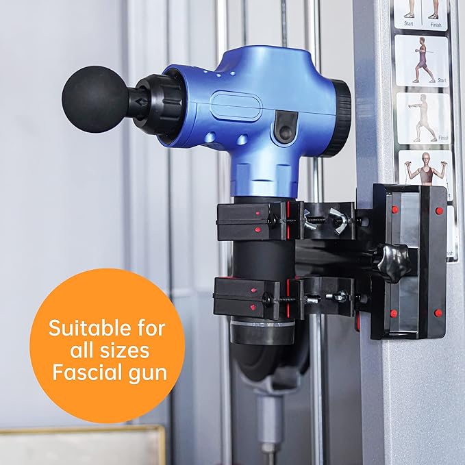 Hand-Free Massage Gun Holder for Back Percussive Muscle Massage Gun Mount for Self-Massage Compatible with Most Massage Guns for Hard to Reach Areas Mechanical Structure adapts to Most venues
