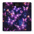Purple Cute Butterfly Print Bathroom Scale for Body Weight Bathroom Weighing Scale with Backlit LCD Display Highly Accurate Measures Weight Up to 180kg