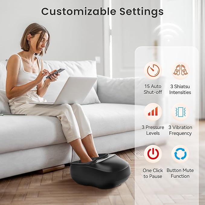 COMFIER Shiatsu Foot Massager with HeatFSA Eligible HSA StoreKneadingVibrationCompressionfeet Massager for Plantar Fasciitis NeuropathyMother's Day for WomenMenUse at HomeOfficeSize 13