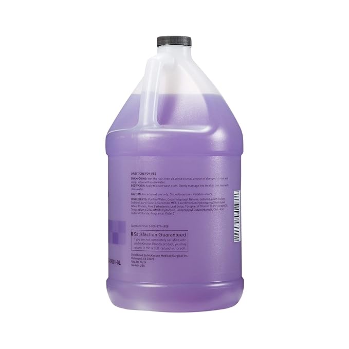 McKesson Shampoo and Body Wash with Aloe &amp Vitamin E 1 Gallon [Pack of 1] Bulk Refill Tearless Lavender