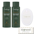 TINY SEED 2-Pack of Shea Body Wash. Raw Shea Butter &amp Mafura Oil Moisturizing Body Wash Cleanser For Men. Two 15 oz. Bottles Bundled with Natural Loofah Exfoliating Body Scrubber.