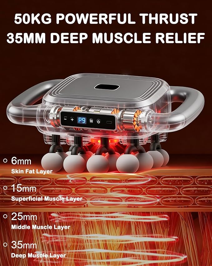 16 Head Massage Gun Set - Deep Tissue Percussion Massager with 9 Modes&ampLevels with Red Light Therapyfor BodyBackShouldersNeckLegsFootMassage Gun deep TissueBest Gift for WomenMenMom and