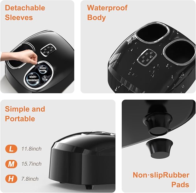 Shiatsu Foot Massager with Heat Feet Massager for Plantar Fasciitis Neuropathy with Air Compression Deep Kneading Multiple Modes &amp Adiustable Intensity Gifts for Women Men Size 13