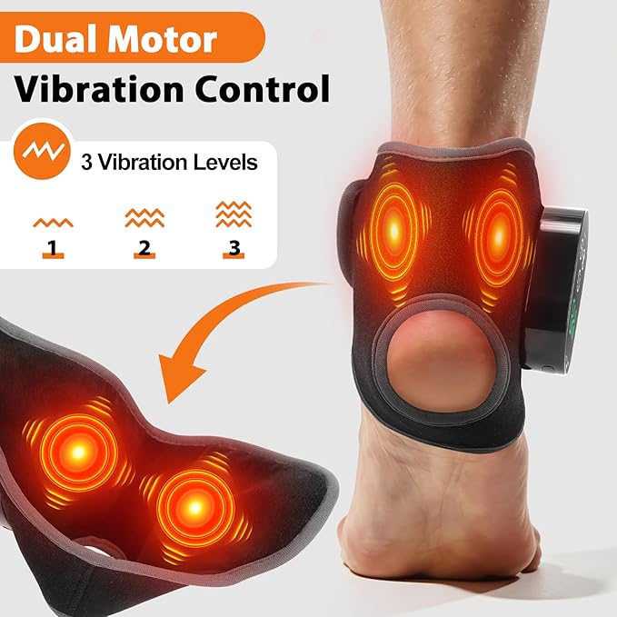 Foot and Ankle Massager for Pain Relief Cordless Ankle Heating Pad Foot Renew Massager with Heat 4 Heat Levels &amp 3 Vibration Modes