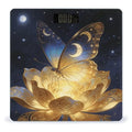 Golden Retro Fantasy Starry Moon Butterfly Weight ScaleClear LED Display Bathroom Digital Weighing ScaleTempered Glass Digital Bathroom Scale for Body Weight Capacity Up to 400 Lbs