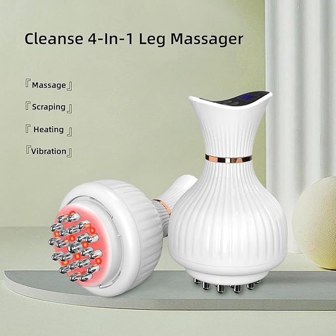 Neuro Relief Home Pro Massager Cleanse 4-in-1 Leg Massager Cordless Handheld Leg Massager for Shoulder Foot Full Body Electric Meridian Massage Brush for Muscle Pain Relief (1Set)