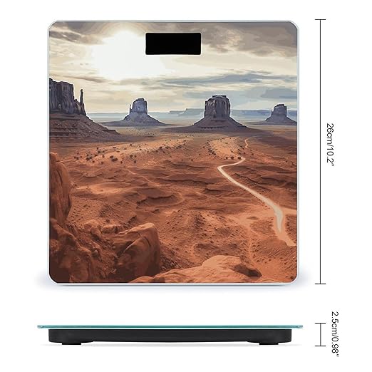 Landscape of Monument Valley Smart Scale for Body Weight Accurate Bathroom Scale with LED Display Digital Weight Scales Weighing Machine High Precision Scales for Bath Home