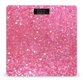 Sparkling Pink Glitter Scale for Body Weight Anti-Slip Tempered Glass Digital Bathroom Scales Clear LCD Display Weighing Scale Safe Rounded Corners Smart Scales