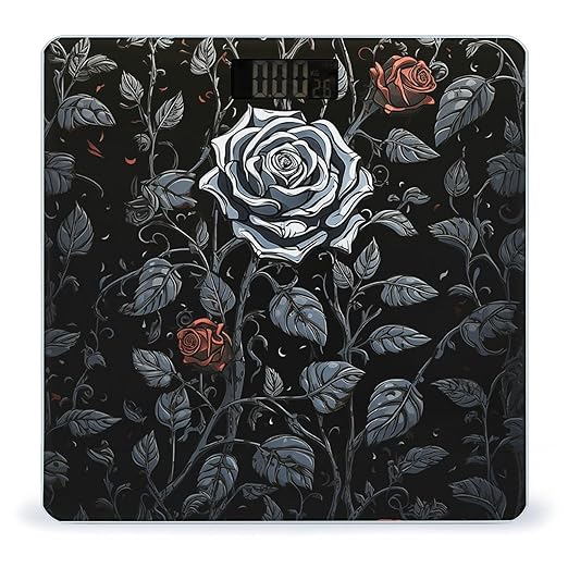 Rose Gothic Bathroom Scale for Body Weight LCD Display Digital Bathroom Scale Tempered Glass Bathroom Weight Scales Fashion Smart Scales for Home Bedroom 400 Lb