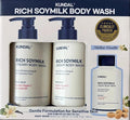 Mellow Vanilla Rich Soymilk Body Wash – Deep Moisturizing &amp Skin Barrier Enhancing Cleanser Soy-Based Hydration 16.9 fl oz x 2 + Travel Size