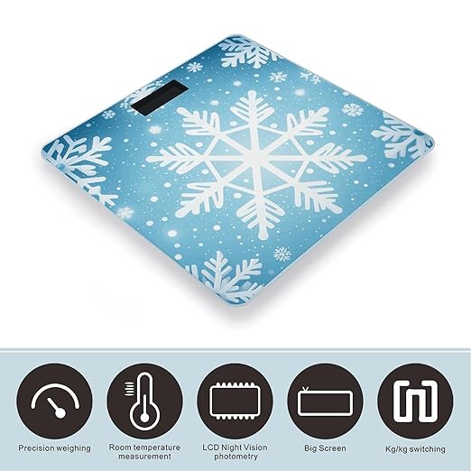 Winter Snowflake Smart Scale for Body Weight Accurate Bathroom Scale with LED Display Digital Weight Scales Weighing Machine High Precision Scales for Bath Home