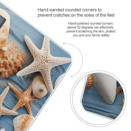 Shell Starfish Pattern Smart Scale for Body Weight Accurate Bathroom Scale with LED Display Digital Weight Scales Weighing Machine High Precision Scales for Bath Home