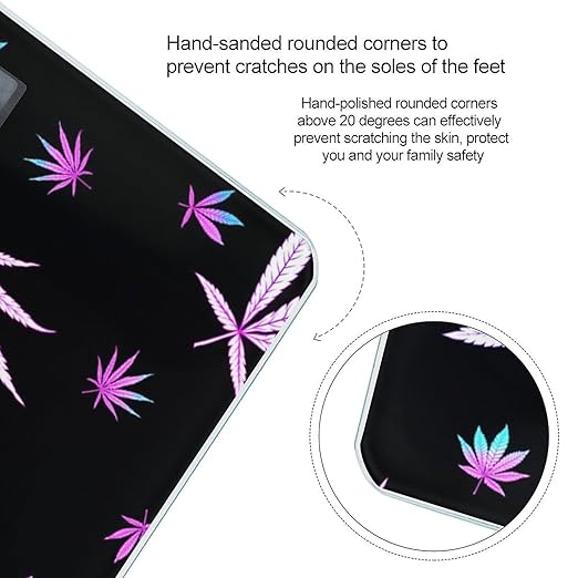 Marijuana Weed Cannabis Leaves Smart Square Scale with Digital Display for Bathroom Scale